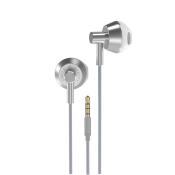 XO słuchawki przewodowe EP34 jack 3,5mm douszne srebrne