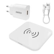 Choetech zestaw ładowarka bezprzewodowa Qi 10W do telefonu słuchawek czarny (T511-S) + ładowarka sieciowa EU 18W biała (Q5003)  + kabel USB - microUSB 1,2m biały