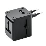 Travel adapter with 2 USB ports, PU case