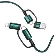 Joyroom 4w1 kabel do szybkiego ładowania USB Typ C / USB - USB Typ C / Lithtning Quick Charge Power Delivery 3 A 60 W 1,2 m zielony (S-1230G3)