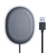 Baseus Jelly bezprzewodowa ładowarka Qi 15 W do telefonu słuchawek + kabel USB - USB Typ C czarny (WXGD-01)