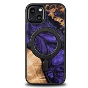Etui z drewna i żywicy na iPhone 13 MagSafe Bewood Unique Violet - fioletowo-czarne