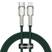 Baseus Cafule Metal Data kabel USB Typ C - Lightning 20 W Power Delivery 1 m zielony (CATLJK-A06)