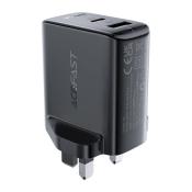 Acefast ładowarka sieciowa (wtyczka UK) USB Typ C / USB 32W, PPS, PD, QC 3.0, AFC, FCP czarny (A8 black)