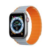 Magnetyczny pasek Apple Watch SE, 9, 8, 7, 6, 5, 4, 3, 2, 1 (41, 40, 38 mm) Dux Ducis Strap (LD Version) - szaro-pomarańczowy