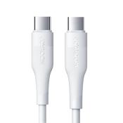 Joyroom kabel przewód USB Typ C - USB Typ C Power Delivery 60W 3A 0,25m biały (S-02530M3 White)