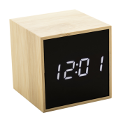 bambusowy zegar z alarmem Boolarm