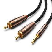 Ugreen kabel przewód audio 3,5 mm mini jack (męski) - 2RCA (męski) 2m miedziany (AV170)
