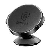 Baseus Small Ears Series przyklejany skórzany magnetyczny uchwyt samochodowy do telefonu czarny (SUER-F01)