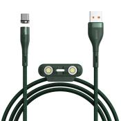 Baseus kabel magnetyczny 3w1 Zinc USB - Lightning + USB-C + microUSB 1,0 m 3A zielony