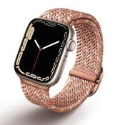 Etui Uniq pasek Aspen na Apple Watch 40/38/41mm Series 1/2/3/4/5/6/7/8/SE/SE2 Braided DE różowy/citrus pink
