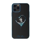 Kingxbar Wish Series etui ozdobione oryginalnymi Kryształami Swarovskiego iPhone 12 Pro Max niebieski