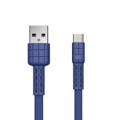 Remax Armor Series płaski kabel przewód USB / USB Typ C 5V 2.4A niebieski (RC-116a)