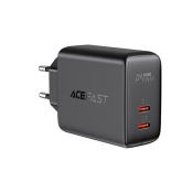 Acefast ładowarka sieciowa 2x USB Typ C 40W, PPS, PD, QC 3.0, AFC, FCP czarny (A9 black)