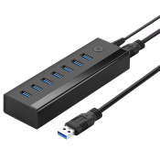 Ugreen wielofunkcyjny HUB 7w1 USB-A - 7xUSB-A 5Gb/s czarny (US219)