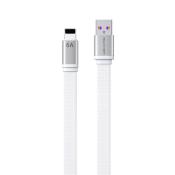 WK Design King Kong 2nd Gen series płaski kabel USB - Lightning do szybkiego ładowania / transmisji danych 6A 1,3m biały (WDC-156i)