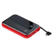Baseus Mini S power bank z cyfrowym wyświetlaczem 10000mAh 3A z kablem USB Typ C czerwony (PPXF-A09)