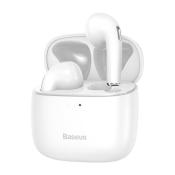 Baseus E8 bezprzewodowe słuchawki Bluetooth 5.0 TWS douszne wodoodporne IPX5 biały (NGE8-02)