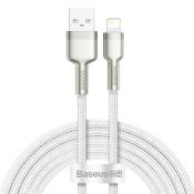 Baseus Cafule Metal Data kabel USB - Lightning 2,4 A 2 m biały (CALJK-B02)