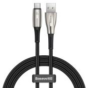 Baseus Water Drop kabel USB - USB Typ C 66 W (11 V / 6 A) Huawei SuperCharge SCP 1 m czarny (CATSD-M01)