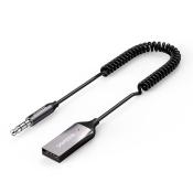 Ugreen odbiornik dźwięku Bluetooth 5.0 kabel USB adapter audio AUX jack czarny (70601 CM309)