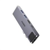 Choetech stacja dokująca do Apple MacBook Pro adapter HUB USB Typ C 7w1 100W PD szary (HUB-M24)