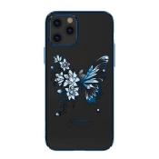 Kingxbar Butterfly Series błyszczące etui ozdobione oryginalnymi Kryształami Swarovskiego motyle iPhone 12 Pro Max niebieski
