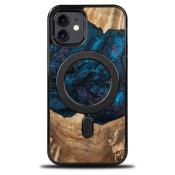 Etui z drewna i żywicy na iPhone 12/12 Pro MagSafe Bewood Unique Neptun - granatowo-czarne