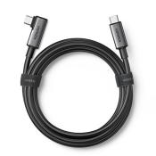 Ugreen kabel kątowy USB Typ C - USB Typ C do ładowania 60W / transmisji danych z obsługą gogli VR (np. Oculus Quest 2) 5m czarny (US551)