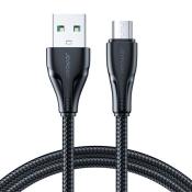 Joyroom kabel USB - micro USB 2.4A Surpass Series do szybkiego ładowania i transferu danych 2 m czarny (S-UM018A11)