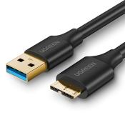Ugreen kabel przewód do dysku USB-A - Micro USB-B 3.0 5Gb/s 2m czarny (US130)