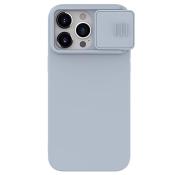 Silikonowe etui Nillkin CamShield Silky Silicone Case do iPhone 15 Pro z osłoną na aparat - szare