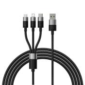 Kabel 3w1 USB - micro USB / Lightning / USB C 3.5A 1.2m Baseus StarSpeed - czarny