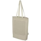 Pheebs torba na zakupy o pojemności 9 l z bawełny z recyklingu o gramaturze 150 g/m2 i z przednią kieszenią