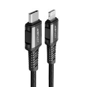 Acefast kabel MFI USB Typ C - Lightning 1,2m, 30W, 3A czarny (C1-01 black)