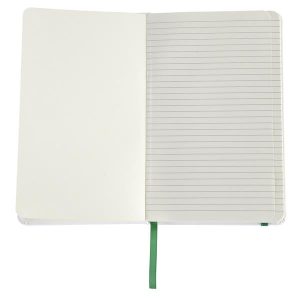 Notatnik Carmona 130x210/80k linia, zielony/biały.jpg