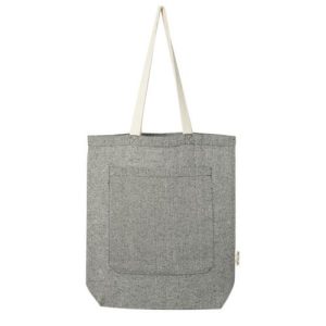 Pheebs torba na zakupy o pojemności 9 l z bawełny z recyklingu o gramaturze 150 g/m2 i z przednią kieszenią.jpg