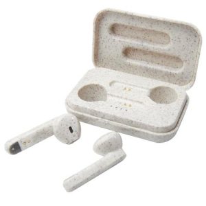 Słuchawki douszne True Wireless Nantai ze słomy pszenicznej.jpg