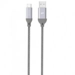 Nylonowy kabel do transferu danych LK30 Typ - C Quick Charge 3,0 - szary.jpg