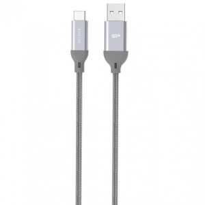 Nylonowy kabel do transferu danych LK30 Typ - C Quick Charge 3,0 - szary.jpg