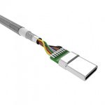 Nylonowy kabel do transferu danych LK30 Typ - C Quick Charge 3,0 - szary.jpg