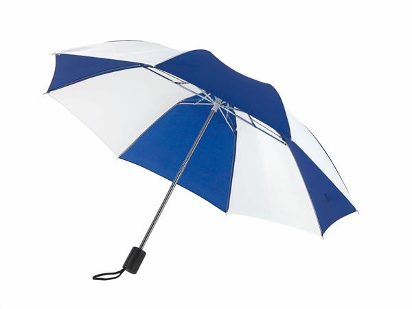 Parasol składany bez automatu REGULAR, biały, niebieski