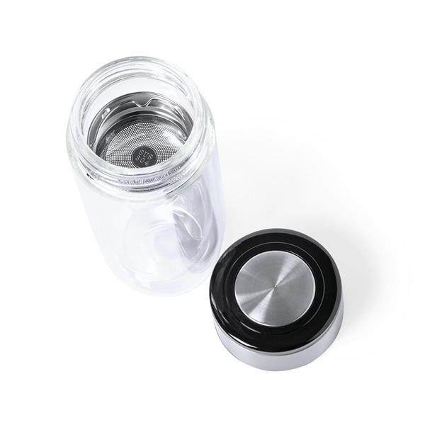 Szklana butelka termiczna 330 ml, posiada sitko zatrzymujące fusy - V9377-00.jpg