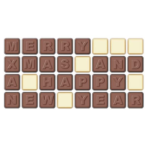 ZESTAW CZEKOLADEK CHOCO TEXT 4 LINIE W KOPERCIE SEPARATE XMAS