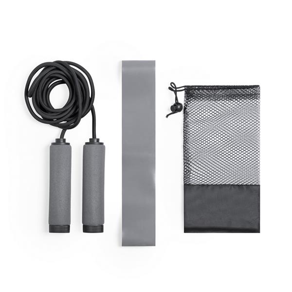 Zestaw do ćwiczeń 2 el., skakanka, taśma oporowa do ćwiczeń - V8089-19