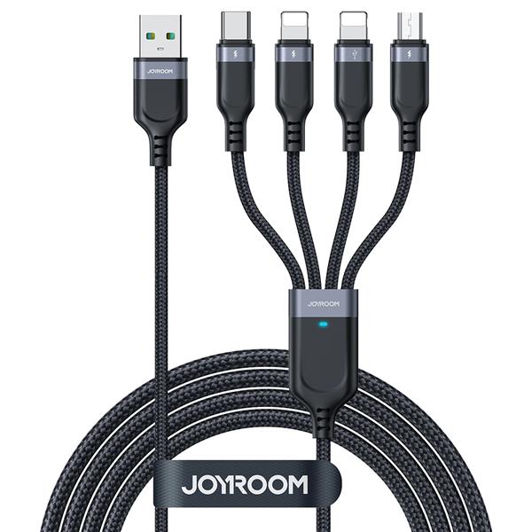 Kabel Joyroom Multi-Use Series S-A18 4w1 USB-A - USB-C / Lightning / Lightning / micro USB 1.2m - czarny