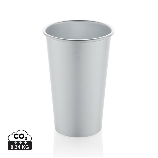 Lekki kubek podróżny 450 ml Alo, aluminium z recyklingu - P437.202