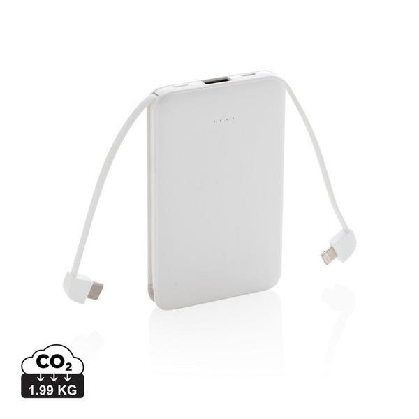 Power bank 5000 mAh, zintegrowany kabel 3 w 1 - P322.083