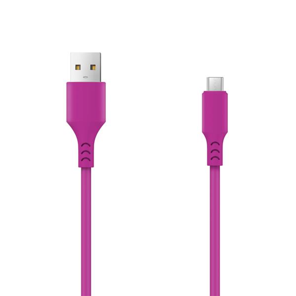 Setty kabel USB- microUSB 1,0 m 2A magenta