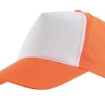 5 segmentowa czapka SHINY, biały, pomarańczowy